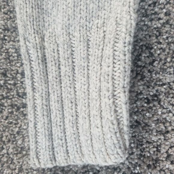 AYLA‎ Sweater Cut Out Shoulder Beige Marbled LARGE Francesca's - Picture 8 of 13